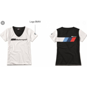 BMW M MOTORSPORT T-SHIRT LOGO WOMEN (BLACK  WHITE  S)